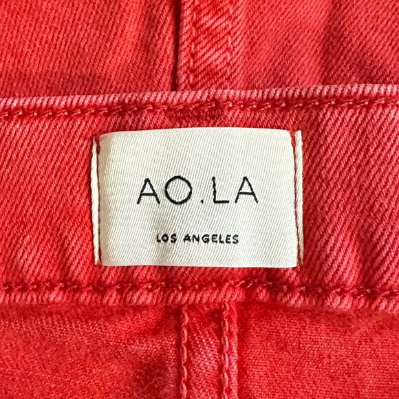 AO.LA Good High Rise Ankle Skinny Jeans Perfect Poppy Red Women 29 - Picture 4 of 9